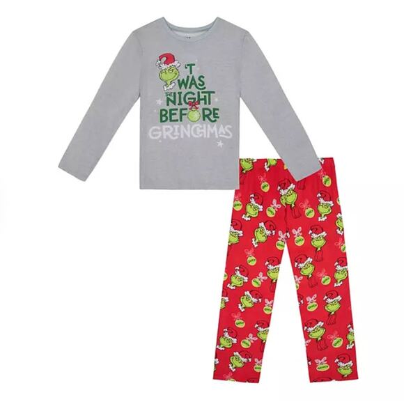 2-Piece Family Pajama 2-Pc Grinch Christmas Holiday Red/Green Men's Small NWT - Picture 1 of 8